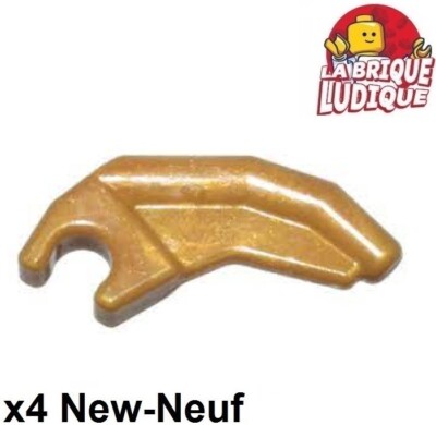 Lego 4x Barb Claw Horn Tooth Kralle Horn Zahn Arm Zange Clip Angled gold 3171