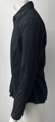 Prada Black Long Sleeve Cotton Blend Button-Up Shirt sz 46