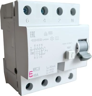 AS - SCHWABE ETI-Fehlerstromschutzschalter FI-Schutz Sicherung 4-polig 40A 30mA Typ A IP20