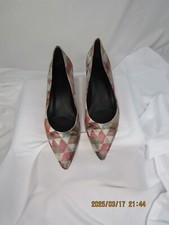Vintage Vaneli Womens Size 10N Diamond Pattern Kitten Heels Velvet Shoes