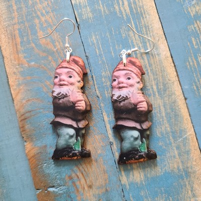 Garden Gnome Earrings HANDCRAFTED GONK 
