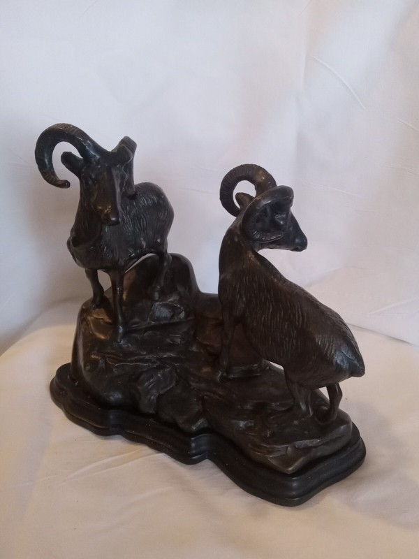 Vintage Solid Brass Mountain Goat Figurine
