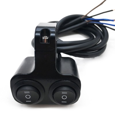 Universal Motorcycle 7/8'' Handlebar Headlight Fog Spot Light Dual On Off Switch