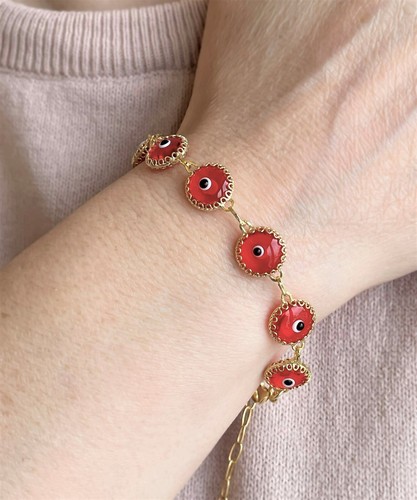 Brazalete de eslabón de eslabón de vidrio de Murano enchapado en oro 925 de plata esterlina de Murano - Imagen 55 de 90