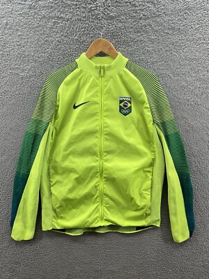 Nike Jacket Men's Large NikeLab Volt Green Reveal Team Brazil Rio