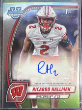 Topps 2024 Bowman Univ Chrome Ricardo Hallman Wisconsin Auto 1st Bowman PA-RHA