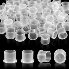 1000Pcs Tattoo Ink Caps with Base 17mm Large, Clear Disposable Ink Cups for ...