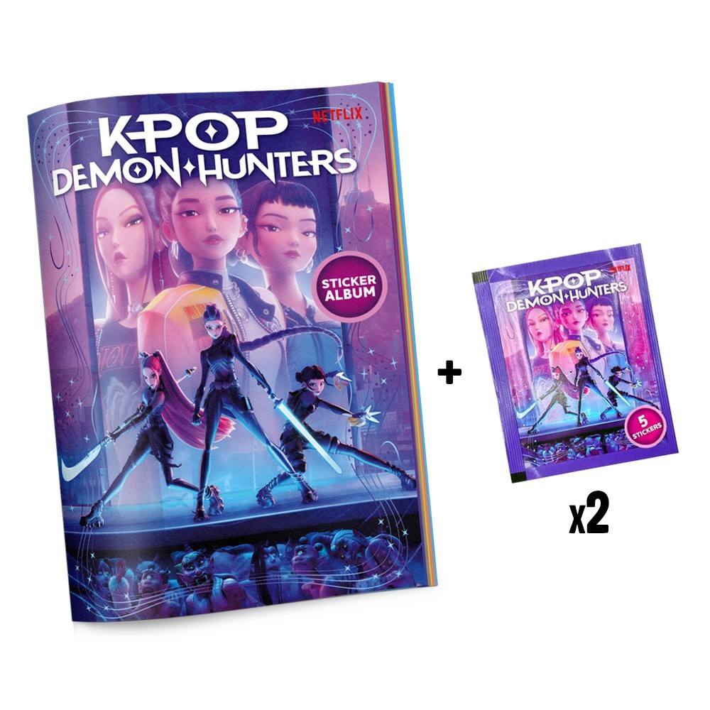 NEW K-Pop Demon Hunters Sticker Album Starter Set + 2 packs