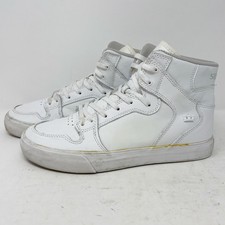 Supra Vaider Triple White High Top Sneakers Youth Size 6