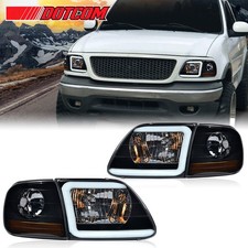 For 1997-2004 F-150 Expedition Smoke Led Tube Headlights Corner Parking Lights