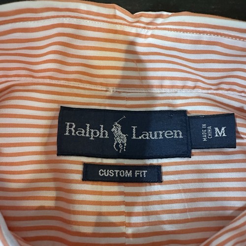Ralph Lauren Classic Fit Long Sleeve Button Down Shirt Men’s Medium Orange - Picture 5 of 9