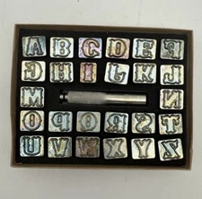 Capital Letters Stamp Set 3/4" Alphabet Stamp Tools Set Leather Craft Punch Set