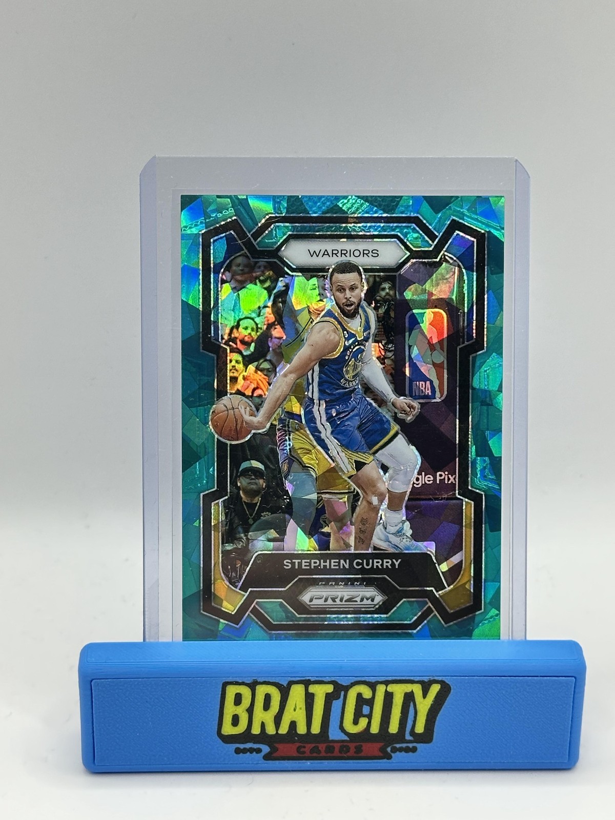 2023-24 Panini Prizm #119 Stephen Curry Prizms Teal Ice #/225