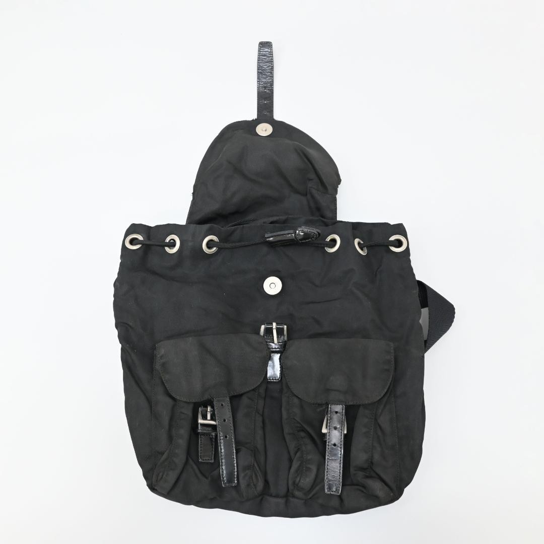 PRADA backpack triangular logo black From Japan P… - image 7