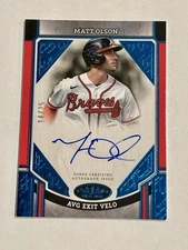 2024 Topps Tier One Matt Olson Stat Card Blue On Card Auto /25 Avg Exit Velo