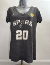 NBA Finals San Antonio Spurs Manu Ginobili #20 Women's T-Shirt Charcoal Gray S/M