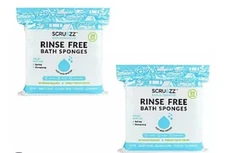 scrubzz 50 disposable no rinse travel and bathing  Sponge wipes