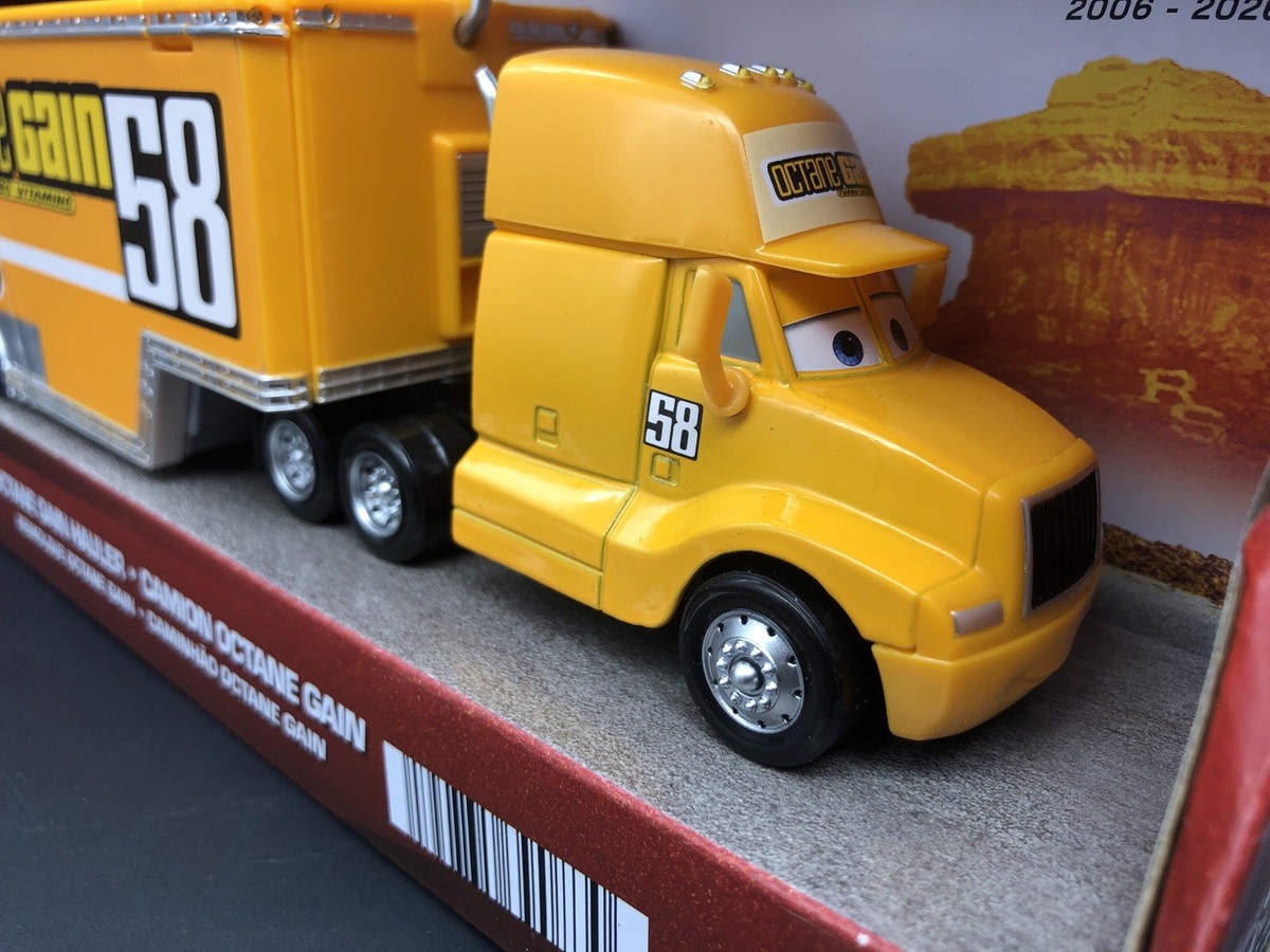 Disney Pixar Cars Octain Gain Hauler Semi Trailer Orange 1:55 20th