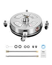 VEVOR 14" Pressure Washer Surface Cleaner 4000 PSI w/ 4 Wheels 2 Extended Wands