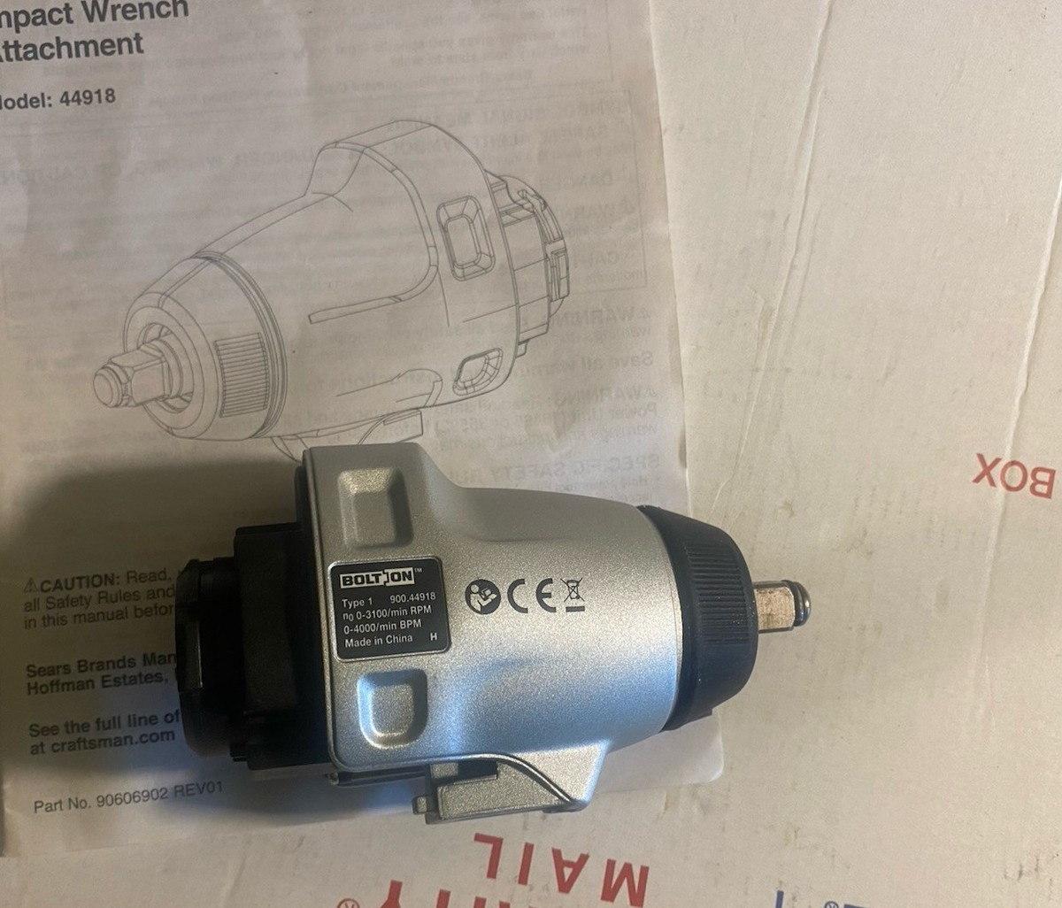 Craftsman Bolt-On 20v 3/8 Impact Wrench Attachment Rare