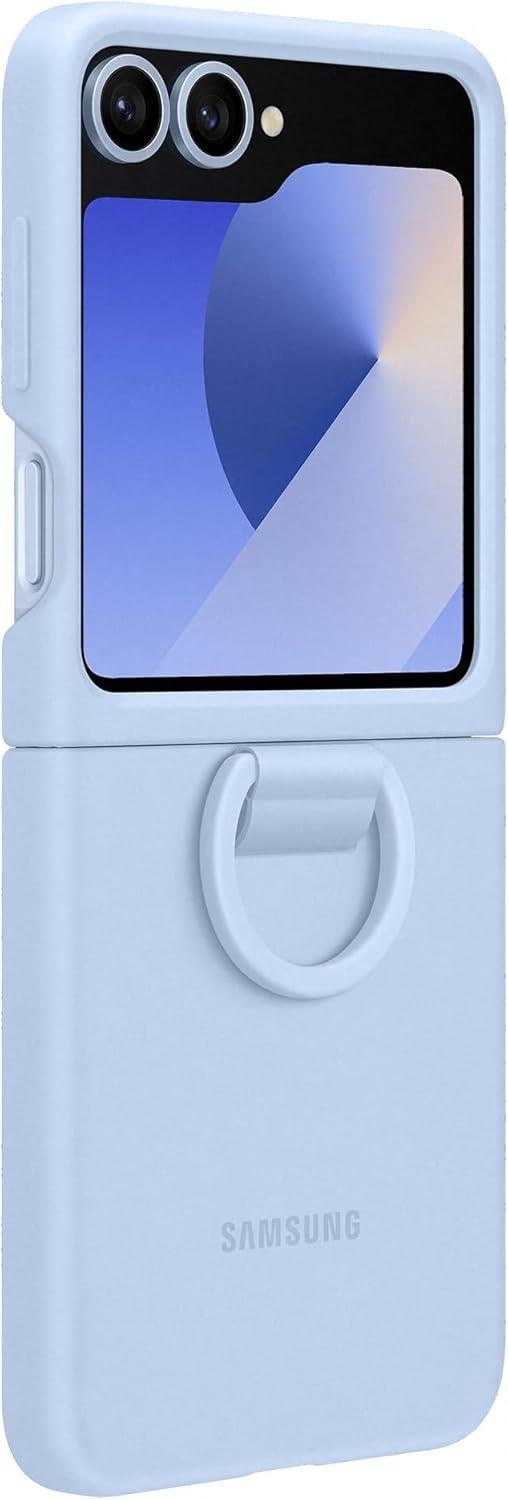 Genuine / Official Samsung Galaxy Flip6 & Flip7 FE Silicone Case with Ring Blue