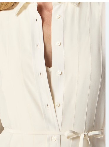 J.CREW Drapey Pleated Shirtdress Plus Size 20 Ivory NEW Modern Career Work CH143 - Picture 3 of 16