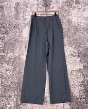 Reformation Pants 6 Womens Gray Tencel Twill Pleated Wide Leg Trouser