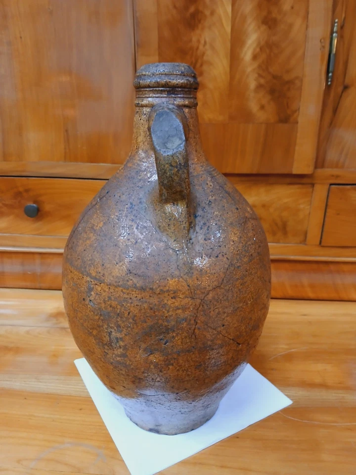 Museal - Antiker Keramik Krug braun - Frechen 17. Jhd - Birnenkrug H 30 cm -L669 - Bild 4 von 4