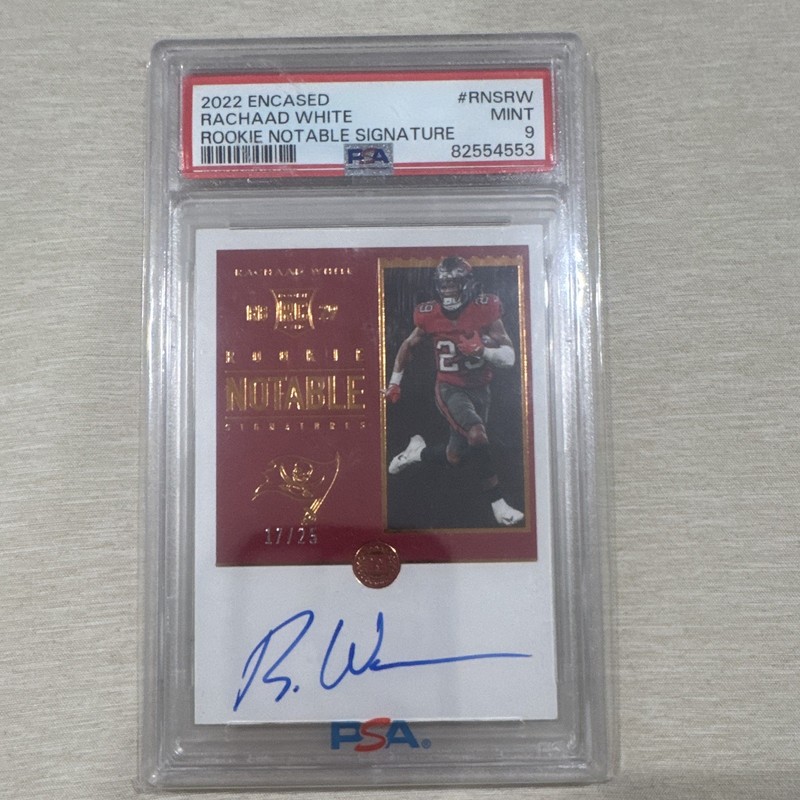Panini 2022 Encased Rachaad White Buccaneers PSA 9 Auto RC /25 RNS-RW