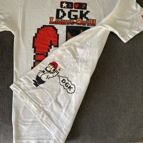 DGK Lights Out Mike Tyson NES T-Shirt White Size m, vintage