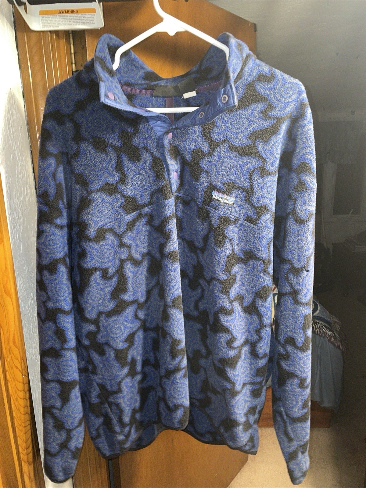 Vintage Patagonia Synchilla Mens XL NAVY Zen Turtles 1/4 Snap T Pullover