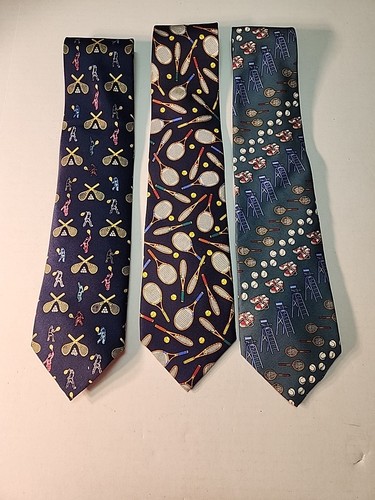 3 Tennis Themed Silk Ties