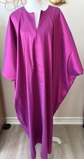 Monaya KIKI Fuchsia Kaftan One Size Fits All Satin Shimmer Maxi Dress