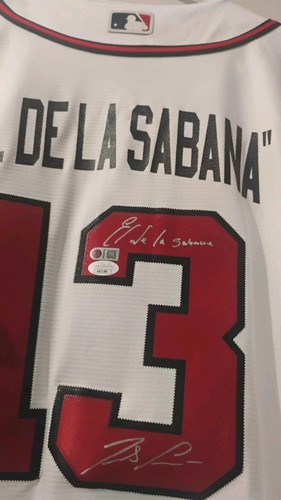 Ronald Acuna Jr. Atl Braves Signed "El De La Sabana" Majestic Jersey USA SM JSA - Picture 3 of 9