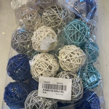 24 ct Decorative Balls for Bowl Centerpiece 2” Rattan Balls Wicker 4 colors B132