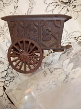 Antique Cast Iron ICE Wagon Toy c1910 Horse Drawn Original Paint