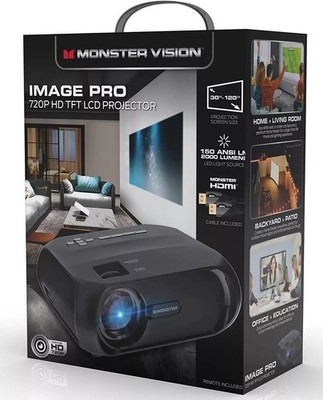 Monster Vision Image Pro 1080P HD TFT LCD Projector, 2000 Lumens (MHV1-1051) 