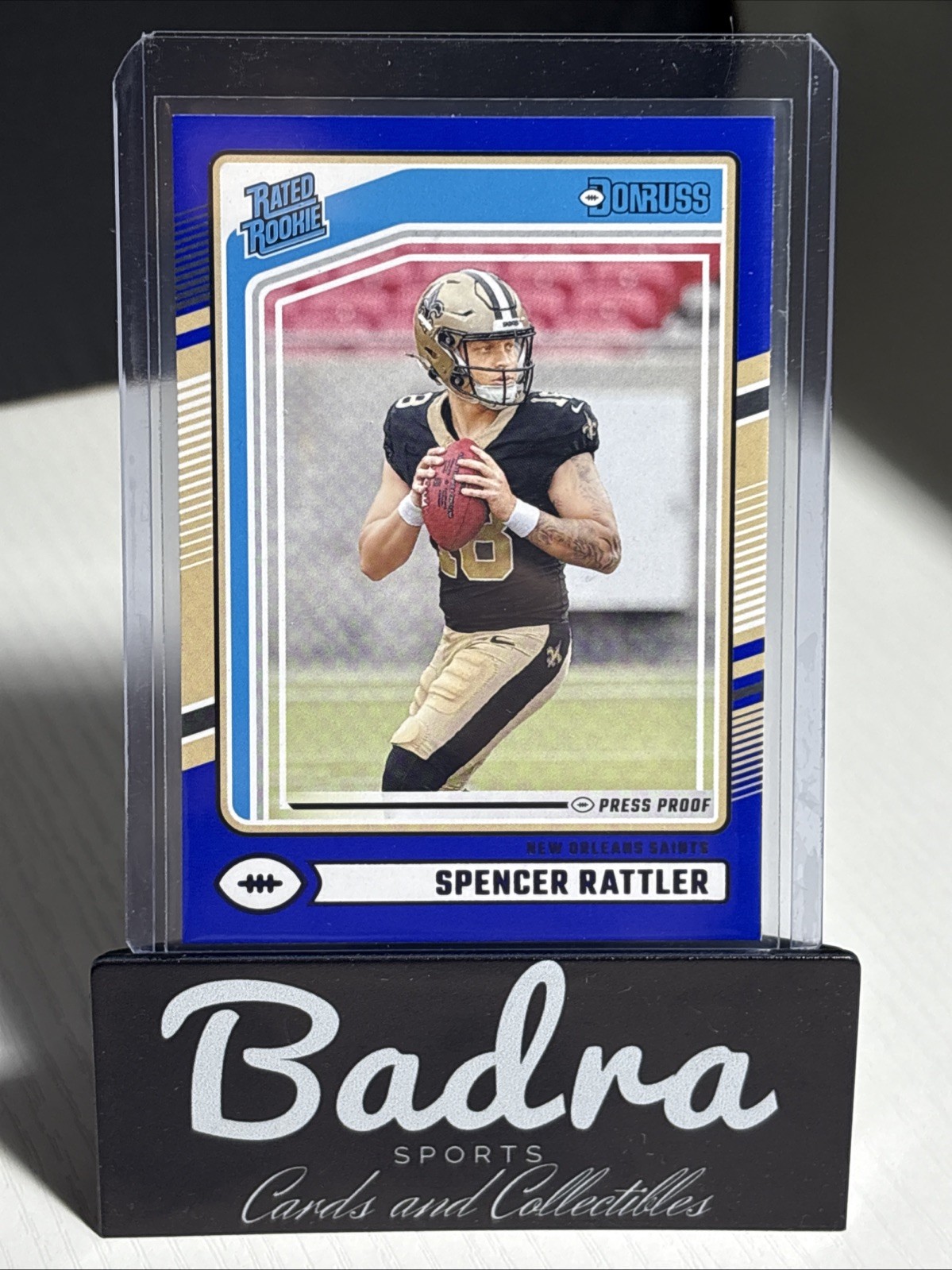 2024 Panini Donruss #359 Spencer Rattler (RC) Blue Press Proof - Rated Rookie