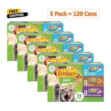 120 Cans,Friskies Classic Pate Variety Pack Canned Cat Food, 5.5 oz Case