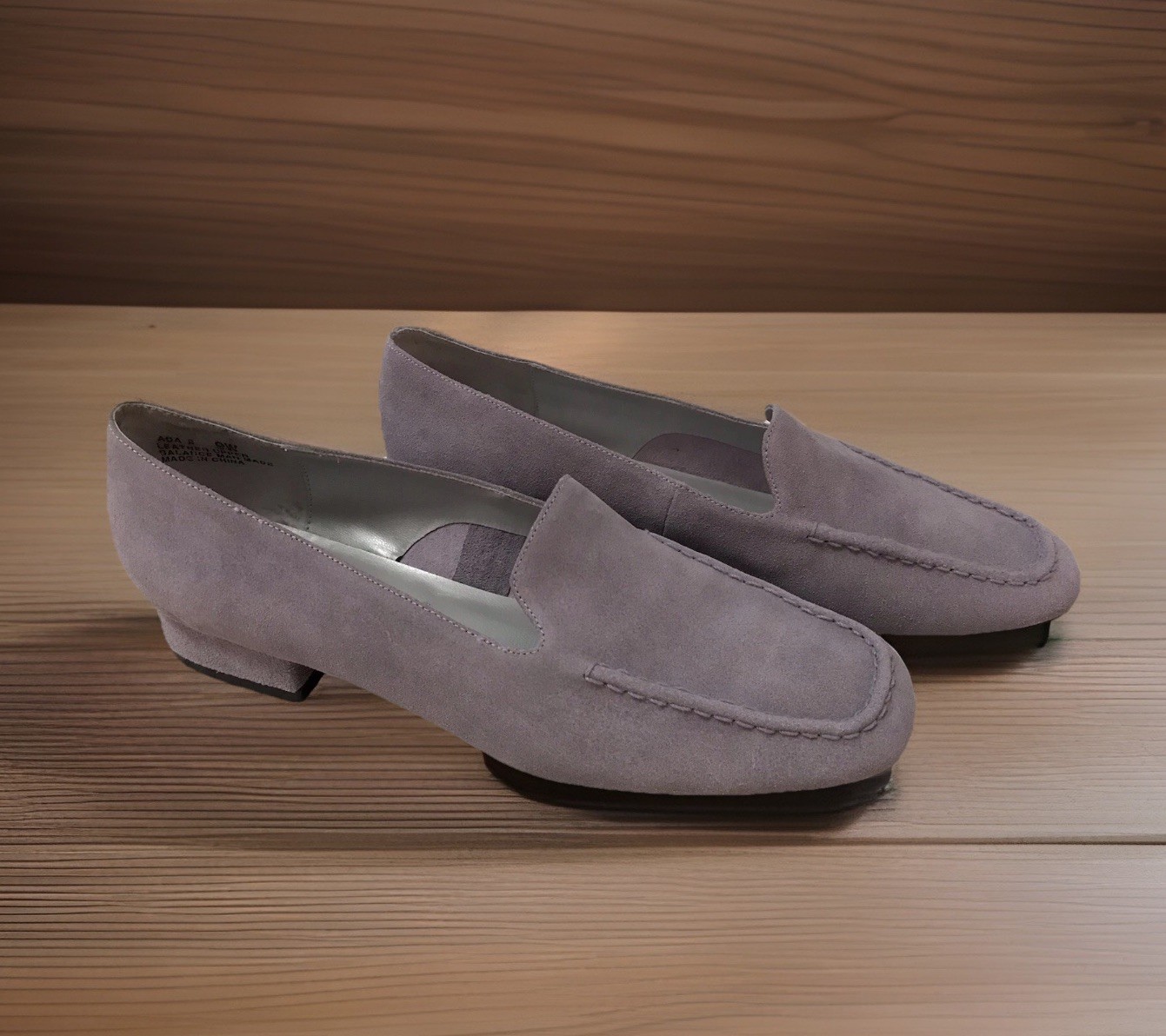 Bellini Ada II Loafer Shoe Purple Women 9W wide Suede Leather Pull On Preppy