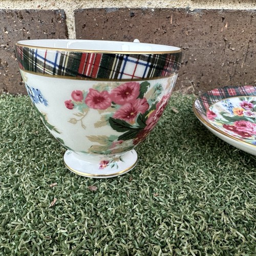 Wedgwood Ralph Lauren Hampton tazza e piattino con piedi floreali osso Cina Inghilterra - Foto 4 di 5