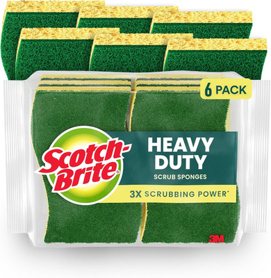 Heavy Duty Scrub Sponge, 6 Kitchen Sponges Designed for Tough Messes in the Kitc