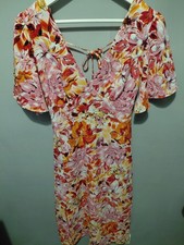 Qed london uk 8 dress plunge occassion wedding tie neck midi