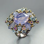 Unique ring Natural Lavender Quartz Ring 925 Sterling Silver Size 8 /R469971