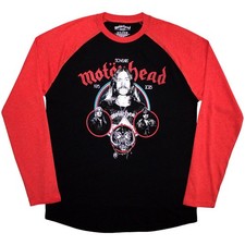 Image of Motorhead 'Band Circles' Red / Black Raglan T shirt - NEW
