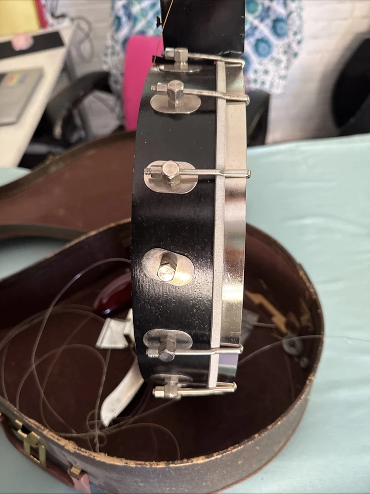 Banjo tenor vintage Kay de 4 cuerdas espalda abierta. - Fijador superior o para piezas. Foto 3 de 4