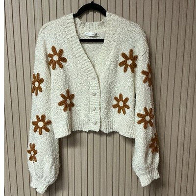 Altar'd State Francesca Flower Knit Cardigan Women's Size S | eBay