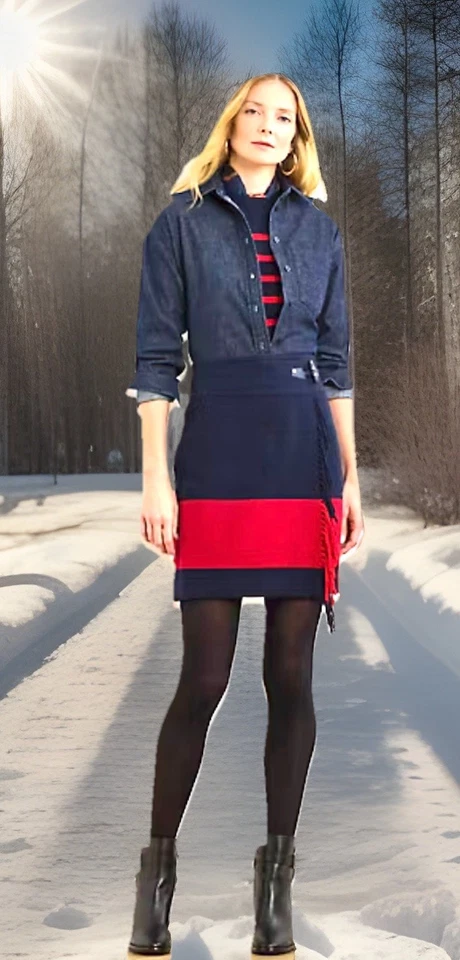 Camisa clásica Lauren Ralph Lauren nueva con etiquetas denim oscuro con cresta venta al por menor $125 talla PM Foto 3 de 4