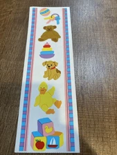 Vintage 2000 Mrs. Grossman's Stickers BABY TOYS-1 Sheet Stuffed Teddy Bear Block