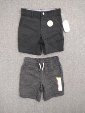 Wonder Nation Boys 2-Pack Black Flat Front Shorts  Drawstring Sweats Shorts M 8